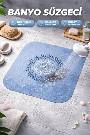 Silikon Duş Gideri Süzgeci – Saç Tutucu Tıkanıklık Önleyici Kaymaz Gider Kapağı Banyo Yer Süzgeci