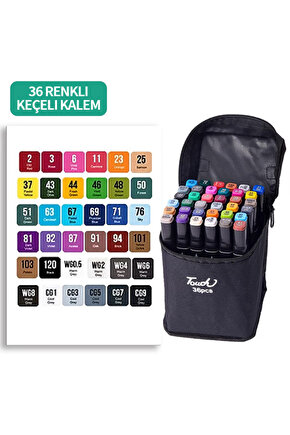 36 Adet Renkli Çift Uçlu Kalınince Uçlu Keçeli Marker Seti Profesyonel Çizim Ve Boyama 36 lı