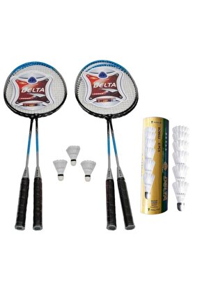 4 Adet Badminton Raketi + Çantası + 9 Adet Orta Hız Sevenler İçin Badminton Topu Seti