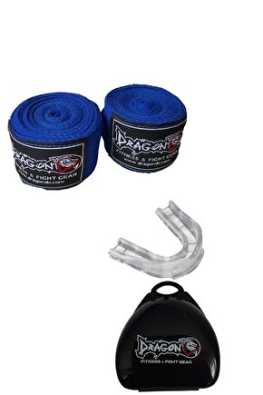 99120 Profesyonel Kutulu Boks Dişliği Ve 3,5 M Mavi Boks Bandaj Set