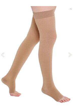 Bej Renk Diz Üstü Orta Basınç (ccl2 - 23-32 Mmhg) Açık Burun Varis Çorabı