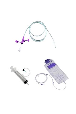 Enteral Nazogastrik Beslenme Sondası 16 Fr + Beslenme Torbası 1200 Ml + 50cc Beslenme Enjektör Seti