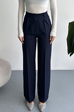 Kadın Palazzo Pantolon Oversize Orjinal Kesim - Yüksek Bel Geniş Paça Ofis ve Günlük Şık