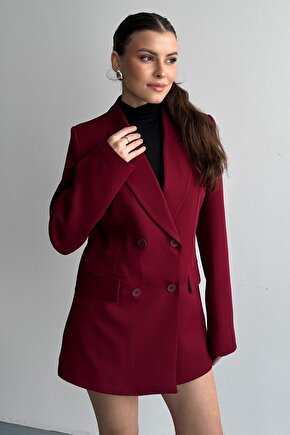 Kadın Düğme Detaylı Oversize Blazer Ceket