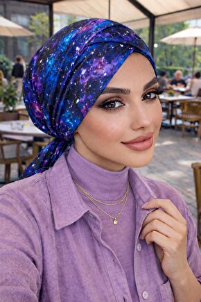 Gezegen Desen Çapraz Bantlı Bone