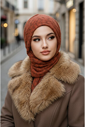 Taba Desenli Yumoş Kelebek Bone Şal