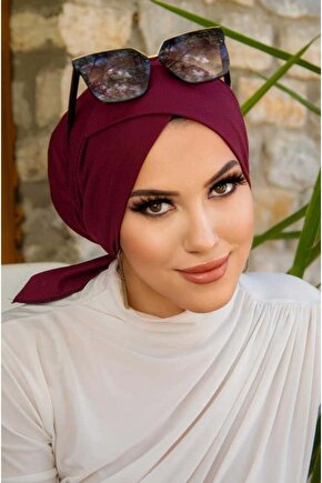 Koyu Bordo Hazır Çapraz Bone