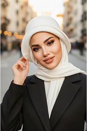 Beyaz Atkılı Vintage Şapka