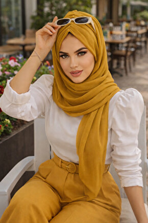 Hardal Büzgülü Hazır Şal