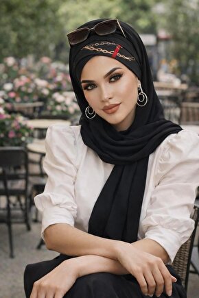 Siyah Drapeli Hazır Şal - 50501