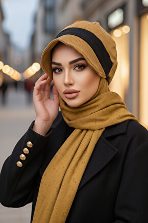 Hardal Desen Tesettür Şapka