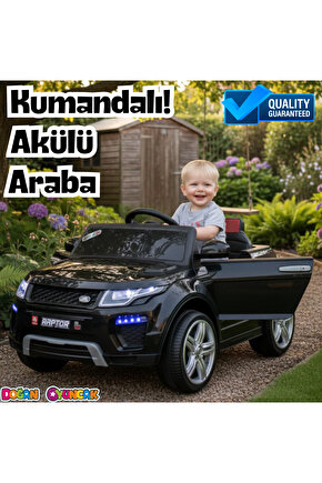 Raptor GT Siyah Uzaktan Kumandalı 4X2 12 Volt Akülü Araba - RC Land Rover Akülü Araba Range Rover