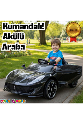 Favori GT Siyah Uzaktan Kumandalı 4X2 12 Volt Akülü Araba - RC Ferrari Akülü Araba