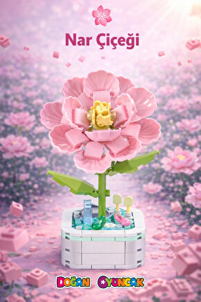Mikro Blok Nar Çiçeği Çiçek Lego - Lego Setleri Mini Lego - Çiçek Lego - Blossom Çiçek Lego