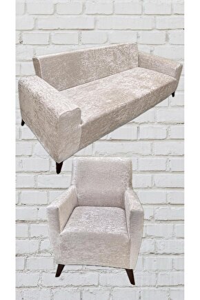 31 Parlak Kadife Giydirme Koltuk Örtüsü(NATÜREL)