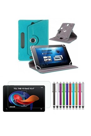 TCL TAB 10 Gen2 10.4 Uyumlu Standlı Tablet Kılıfı + Kırılmaz Ekran Koruyucu+ Dokunmatik Kalem