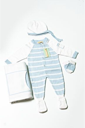 Yenidoğan 4lü Örme Triko Bebek Set