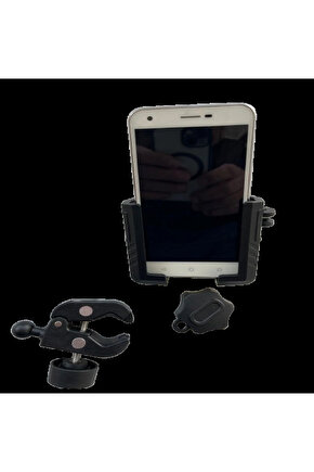 Motosiklet Scooter Atv Bisiklet Yandan Kilitlemeli Gidon Bağlantılı Telefon Tutucu A+++ Kaliteli