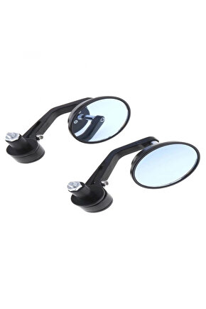 Modifiye Gidon Bağlantılı Oval Ayna Tk Siyah Cafe Racer