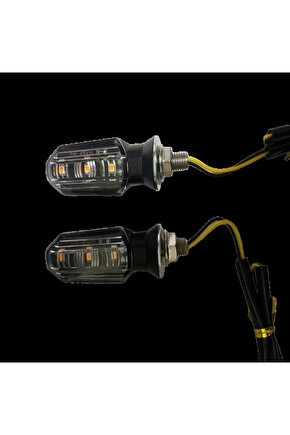Motosiklet Sinyal Lamba Üniversal 12V Sarı Cam Sarı Led 2Li