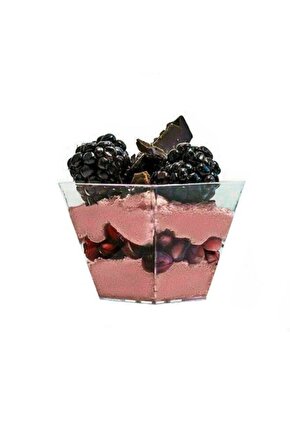 Kristal Plastik Prizma Kübik Kase 60cc 50 Adet  Kapaksız