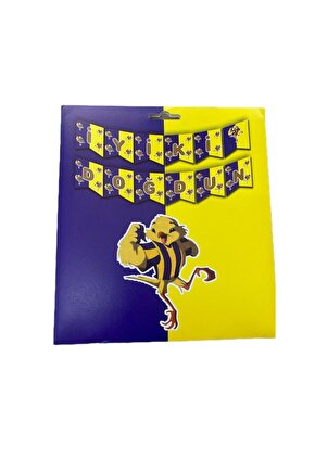 Parti Sarı Lacivert Taraftar İyiki Doğdun Banner Yazı