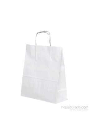 Kullanatmarket Beyaz Büyük Kraft Çanta 25 Adet