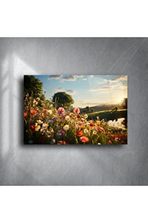 Doğal Işıkta Vahşi Çiçekli Kanvas Tablo