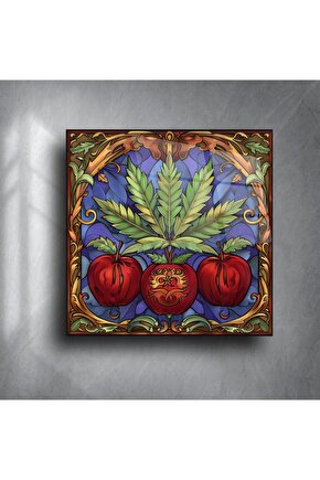 Elma ve Bitki Desenli Duvar Sanatı