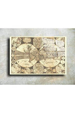 Harita Görseli Cam Tablo Duvar Dekoru 1