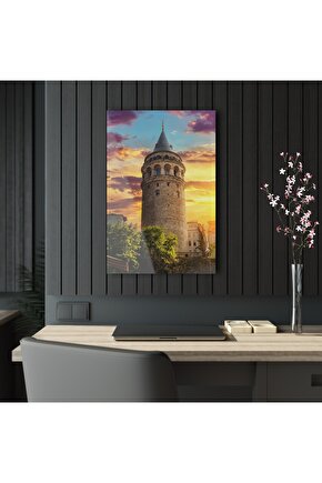 Galata Kulesi Cam Tablo Duvar Dekoru