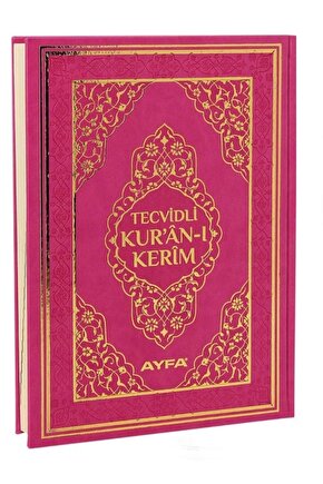 Tecvidli Kuranı Kerim - Termo Deri - Rahle Boy - Bilgisayar Hatlı - Pembe Renk - Ayfa Yayınevi
