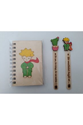 Hediyeli Ahşap Defter Ve Kitap Ayracı Seti