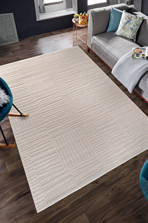 Bambu Yumuşak Halı Salon Mutfak Koridor Kesme Yolluk Dokuma Makine Halısı Art Bej