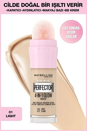 Instant Perfector Glow 4 Etki 1 Arada Fondöten- 01 Light