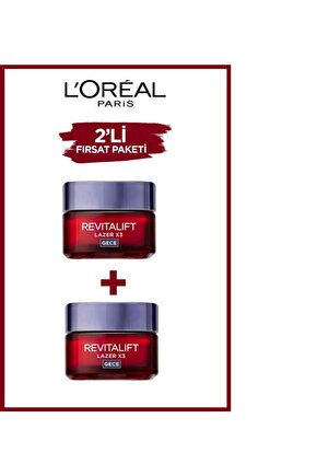 Revitalift Lazer X3 Ailesi Gece Kremi 50 Ml + 50 Ml 2 Adet