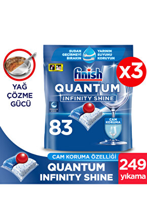 Quantum Infinity Shine Bulaşık Makinesi Deterjanı  Kapsül Tablet  249 Adet (83 x 3lü)