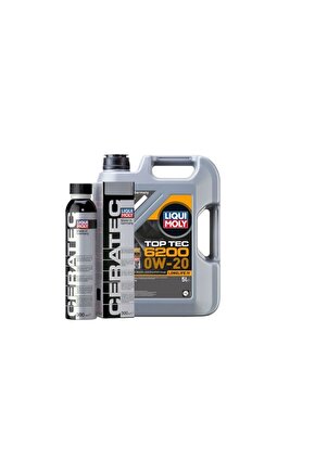 0W20 Motor Yağı Top Tec 6200 5 LT ve CeraTec Seramik Motor Koruyucu 300 ML Yağ Bakım Seti