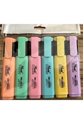 Çok Renkli MASİS 6 RENK PASTEL RENK FOSFORLU KALEM