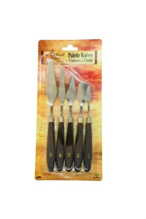 Metal Ressam Tuval Spatula Ve Bıçak Seti - 5 Parça