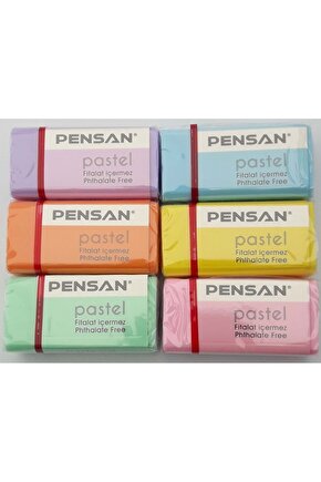 Pastel Renkler Silgi 6 Lı
