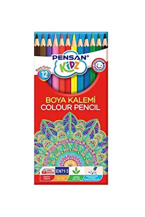 Kidz Kuru Boya Kalemi 12 Renk Set – Tam Boy