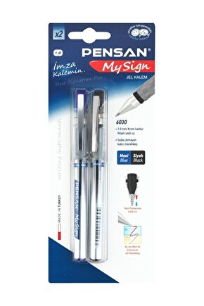 Roller Kalem My-Sıgn Jell Mavi Siyah 2 Li Set İmza Kalemi Pe06030Rkms