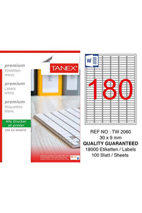 Lazer Etiket 30*9Mm Tw-2060 100Lü