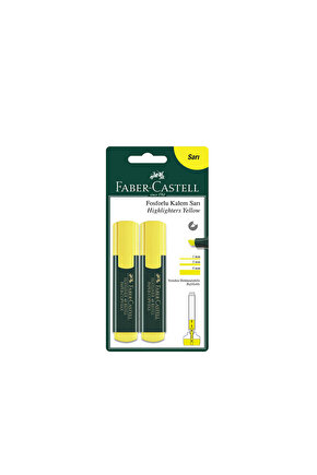 Faber-Castell 1548 Fosforlu Kalem Sarı 2 li Blister