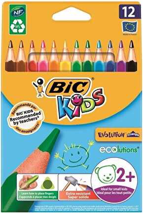 Kuru Boya Kids Evolution Triangle Üçgen Jumbo Boya Kalemi 12 Renk T8052