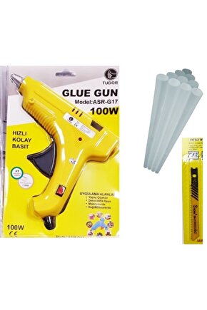 Sıcak Kalın Mum Silikon Tabancası 100 Watt Anahtarlı Sarı 10 Mum Ve Soma Uç