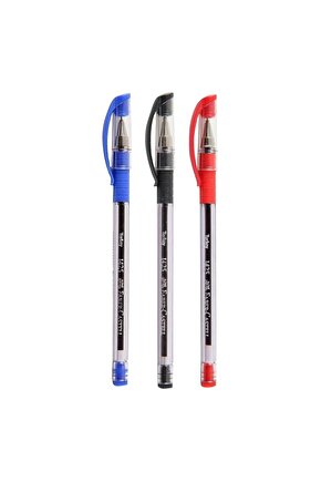 1425 Mavi-siyah-kırmızı Tükenmez Kalem 3lü Set
