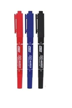 3 Renk Çift Taraflı Asetatlı Kalem Permanent Kalem Cd Kalemi