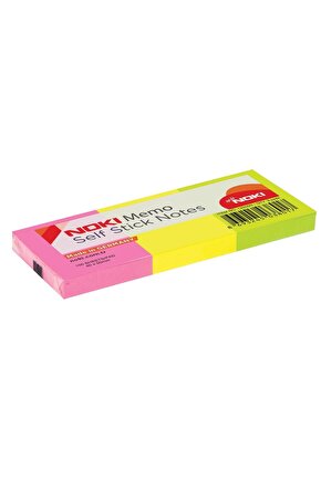 Yapışkanlı Not Kağıdı 38x51 mm 100 Yaprak x 3 Adet Karışık Neon 3 Lü 12005N